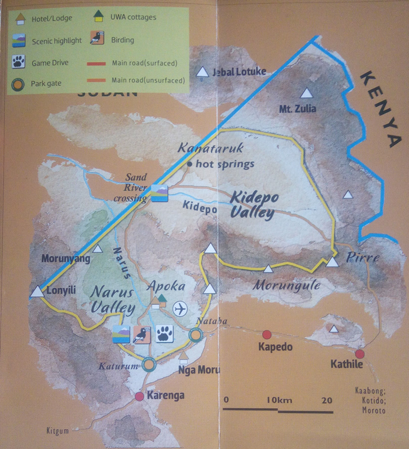 Map of Kidepo Valley National Park